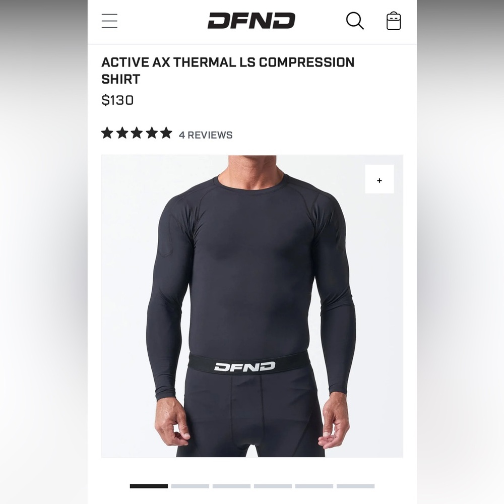 Men's Black thermal compression LS shirt